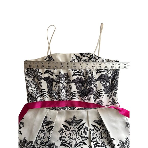 Jessica Howard Sleeveless Black & White Floral Dress With Pink Accents Size 6P - Picture 8 of 12